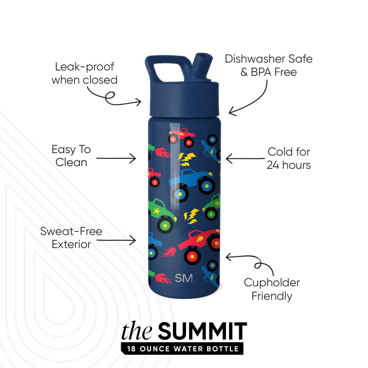 Summit Kids Water Bottle with Straw Lid